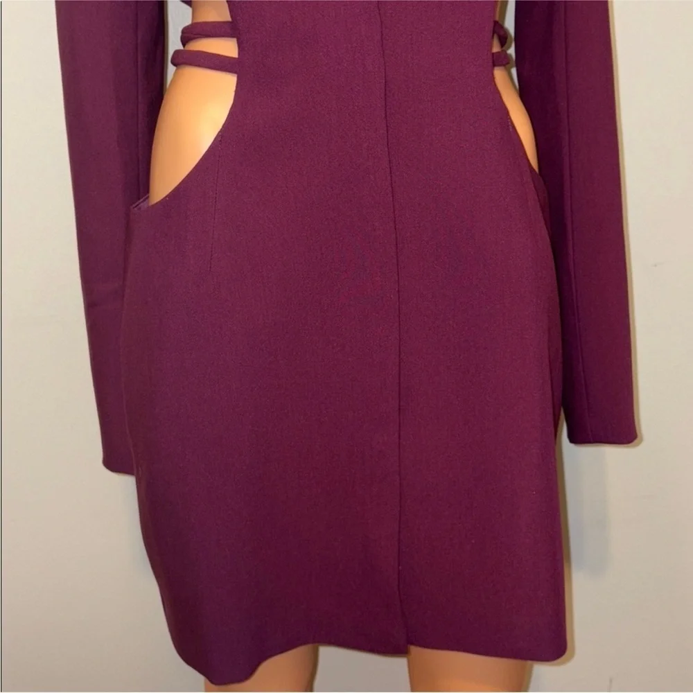 Oh Polly Deep Wine Cutout Blazer